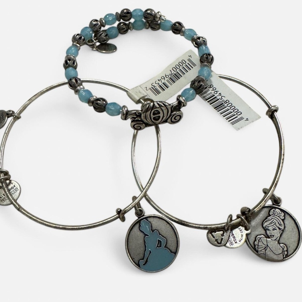 Alex and Ani Cinderella Disney exclusive bundle in silver metal